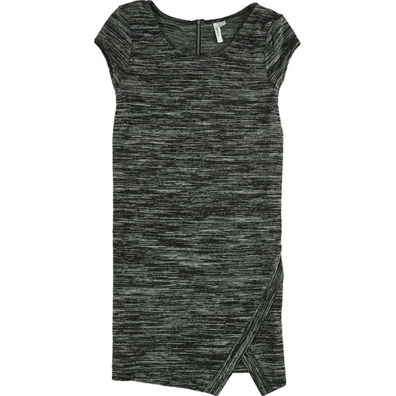 Kensie Womens Split-Front Shift Dress, Black, Medium