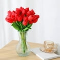 thumbnail image 4 of 15 tulipanes artificiales de seda de tacto real para decoración del hogar, Día de la Madre, primavera, boda, ramos, arreglos florales., 4 of 8