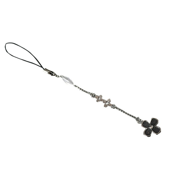 Anime Teléfono Charms Correa de cuatro hojas de flores para colgar del coche, Material de aleación de mano de obra fina para Cosplay Halloween Decoración diaria