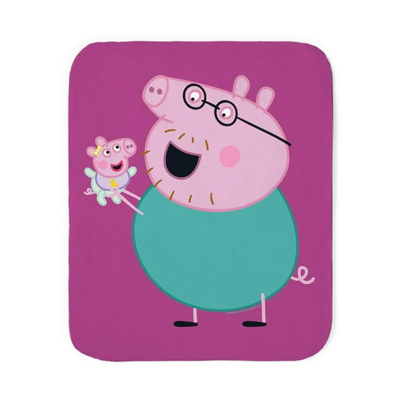 CafePress - Peppa Pig: Daddy Pig & Baby - Sherpa Fleece Throw Blanket 60" x 50"