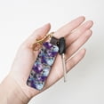 thumbnail image 4 of Wukai Purple Marble Texture Print Leather Car Keychain, Universal Key Fob Keychain, Leather Key Chain Holder for Men and Women,360 Degree Rotatable, 4 of 5