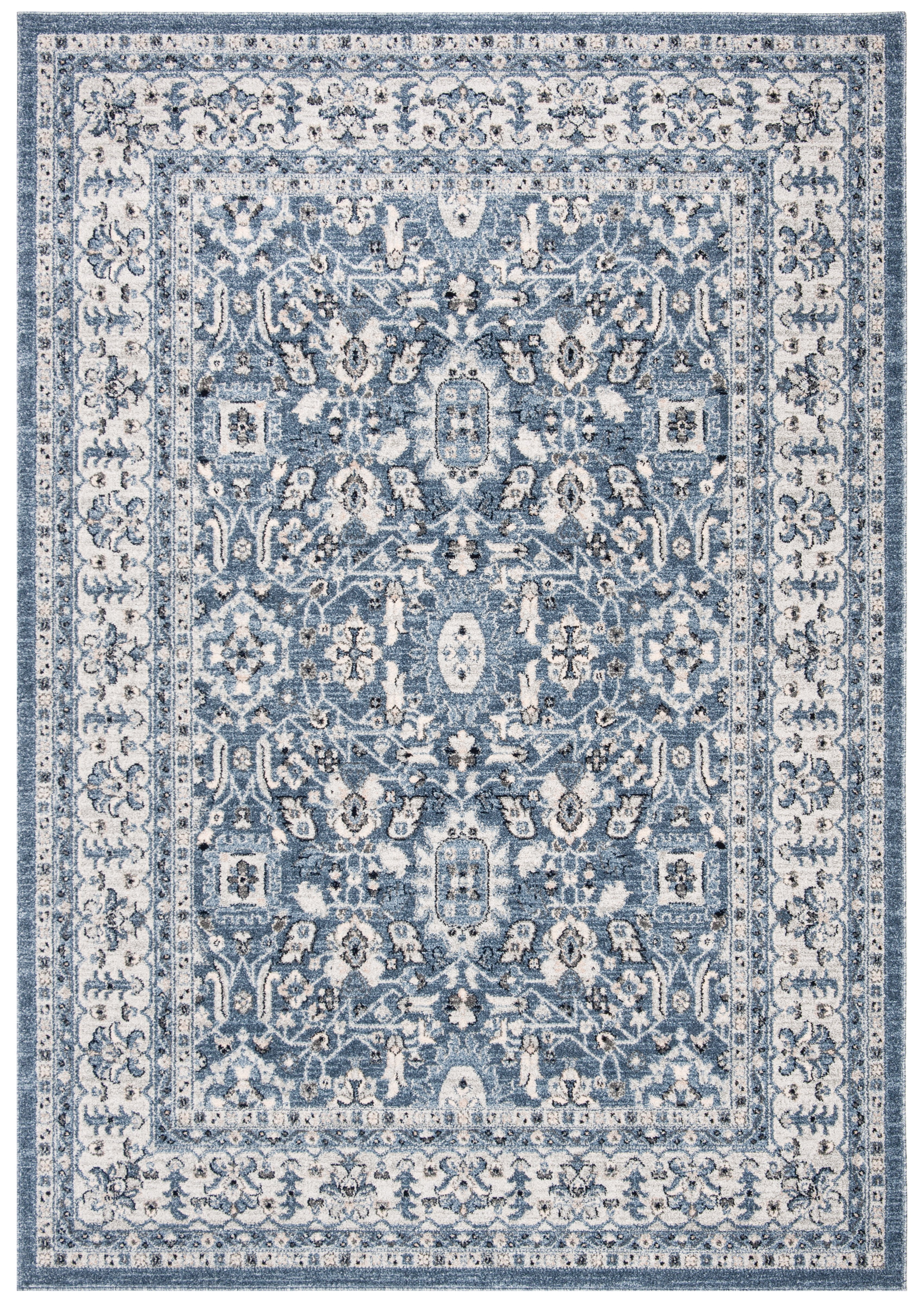 SAFAVIEH Charleston Meridith Oriental Area Rug, Navy/Crème, 5' x 7'