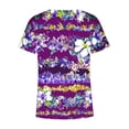 thumbnail image 4 of SMihono Hauts pour Femmes Été Décontracté Chic Blouse Imprimée T-Shirts Décontractés Col en V Manches Courtes T-Shirts Oversize pour Femmes, 4 of 5