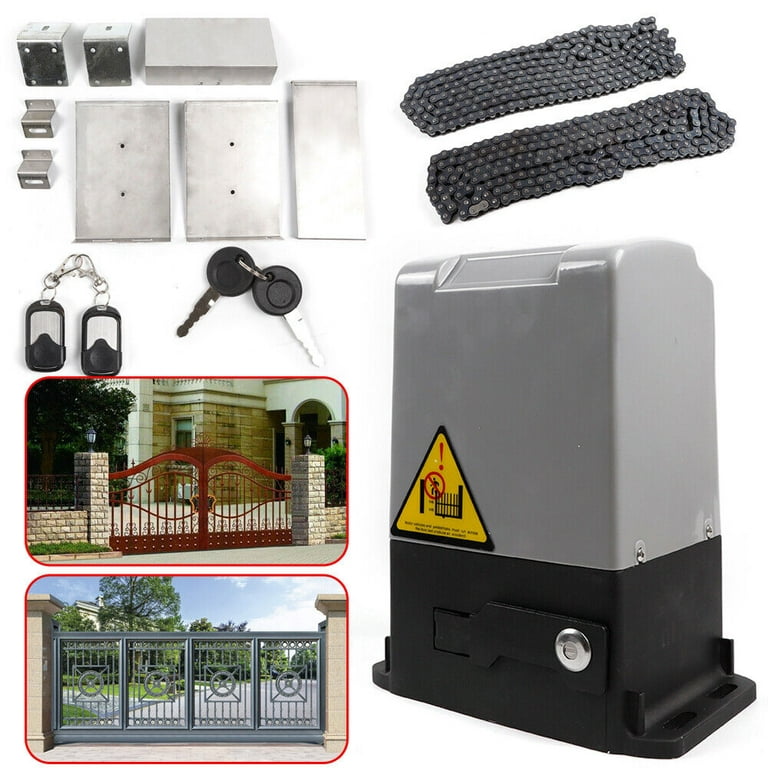 Miumaeov 550W Automatic Sliding Gate Opener Electric Gate Motor for Heavy Driveway Slide Gates Up to 3300lbs AC Powered with 20ft Nylon Gear Rack and Remote Control - Walmart.com