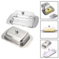 thumbnail image 4 of 1pc 18.6x16x6.5cm Butter Dish Stainless Steel Butter Dish Butter Serving Tray With Lid For Kitchen Storage Kitchen Dining Tools, 4 of 10