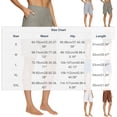 thumbnail image 3 of ClodeEU Women's High Waisted Linen Blend Bermuda Shorts, Elastic Waist Casual Summer Pants with Pockets Khaki,Women's Plus S, 3 of 5