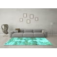 thumbnail image 3 of Ahgly Company Machine Washable Indoor Rectangle Abstract Turquoise Blue Modern Area Rugs, 2' x 3', 3 of 4