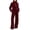 Red, variant on Women’s Velour 2-Piece Tracksuit Set Half Zip Hoodie with Thumb Holes and Pants White L