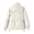 thumbnail image 4 of Womens Shirts womens lightweight cardigan white Loose Casual Standing Collar Thickened Warm Short Bread Jacket, 4 of 4