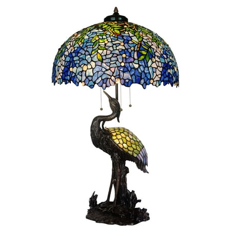 Bieye L10502 20 Inches Wisteria Tiffany Style Stained Glass Table Bieye L10502 20 Inches Wisteria Tiffany Style Stained Glass Table Lamp With 100 Brass
