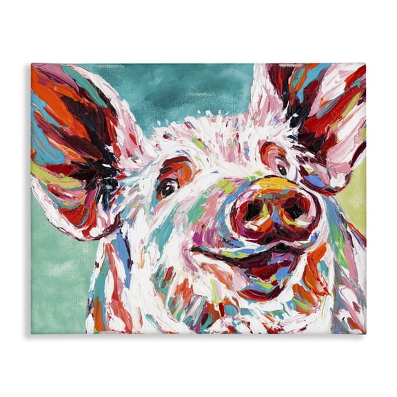 Stupell Industries Eclectic Brightly Painted Pig Canvas Art, 20 x 16, by Carolee Vitaletti
