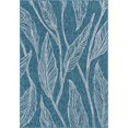 thumbnail image 1 of Unique Loom Outdoor Botanical Coastal Leaves Rug 6' x 9' Rectangle Teal/Ivory, 1 of 1