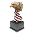 thumbnail image 2 of Patriotic Bald Eagle On USA Star Spangled Banner Flag Bust Electroplated Statue, 2 of 7