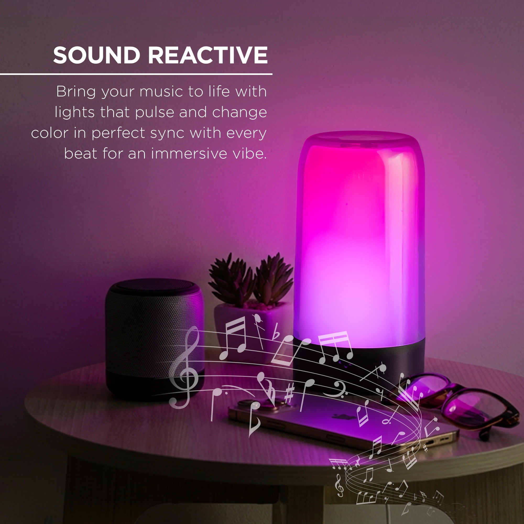 Merkury Innovations ColorFlow RGBIC LED Mood Light with Sound Reactive Modes, 1 pack