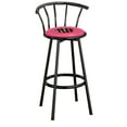 thumbnail image 1 of The Furniture King Bar Stool Black Metal Finish with a Tiki or Tropical Themed Decal (Tiki Black Large - Hot Pink), 1 of 2