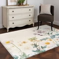 thumbnail image 3 of Watercolor Spring Floral Runner Rug 2.7x5 FT, Non Slip Entryway Carpet, Farmhouse Daisy Green Botanical Washable Soft Floor Carpet Entrance Mat Non-Shedding Throw Rug for Hallway Laundry Room Bedside, 3 of 9