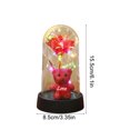 thumbnail image 3 of cpengpj Valentine's Day Preserved Flower Teddy Bear Heart Rose Ornament with Ambient Light, Plastic Romantic Gift for Home Decor in Pink Purple Blue Red, 8.5x15.5cm, 3 of 9