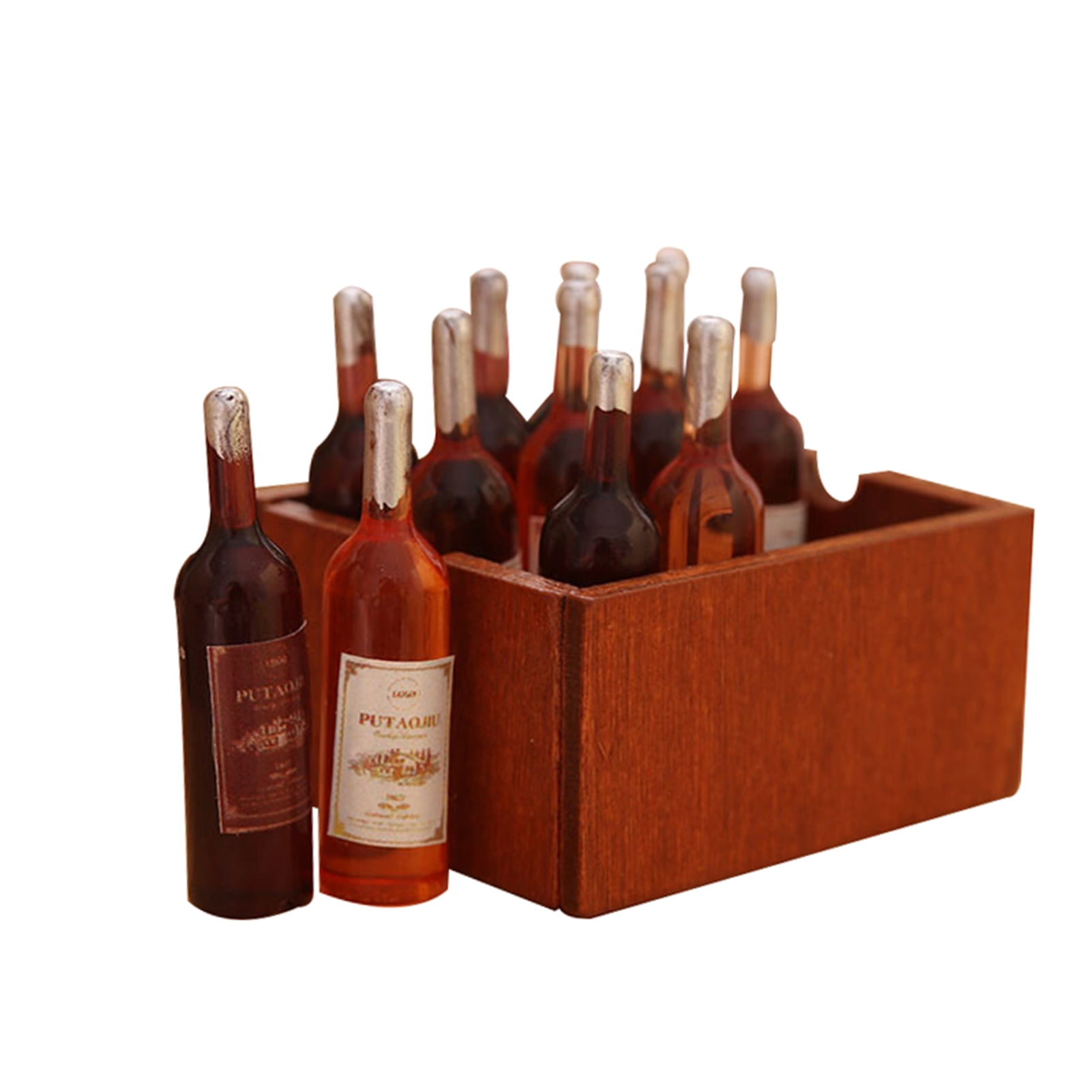 Skindy 1 Set Mini Wine Bottles Compact Resin Mini Models for Micro