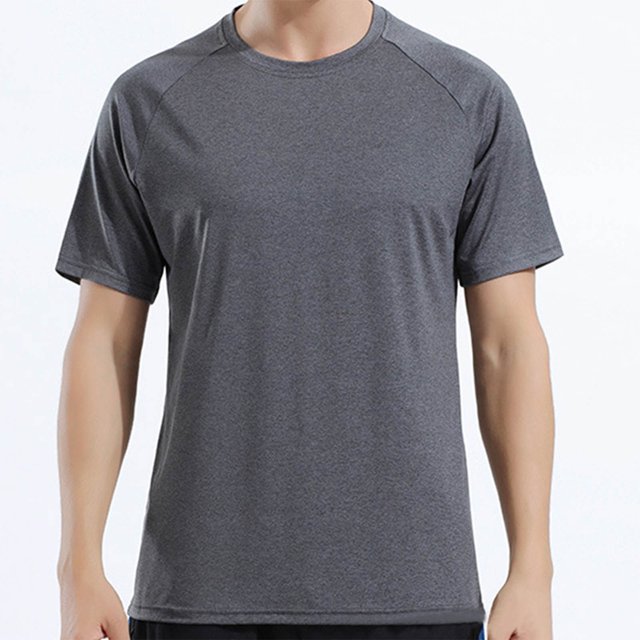 AherBiu Plus Size Mens T Shirt Crew-Neck Dry Fitted Active Athletic Tech Performance T-Shirt
