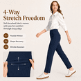 thumbnail image 5 of MASKERT Women’s Fleece Lined Pants, High Waisted Stretch Casual Pants, Warm Straight Leg Tapered Pants for Winter, Golf, Hiking & Daily Wear, 5 of 9