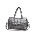 thumbnail image 4 of Bolso bandolera acolchado, moderno e informal, con asa superior, ideal para ir al trabajo, citas y actividades al libre. Gris, 4 of 8