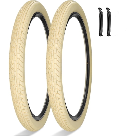 26"x2.35" Cream Cruiser Beach Bike Tires and Tubes