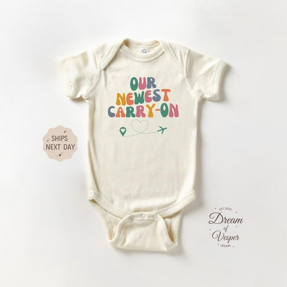 Baby Bodysuit BELLA CANVAS Our Newest Carry-On Onesie, Travel Baby Bodysuit, Funny Baby Onesie, Newest Carry-On Retro Baby Onesie, Cute Baby Clothes, Baby Gift