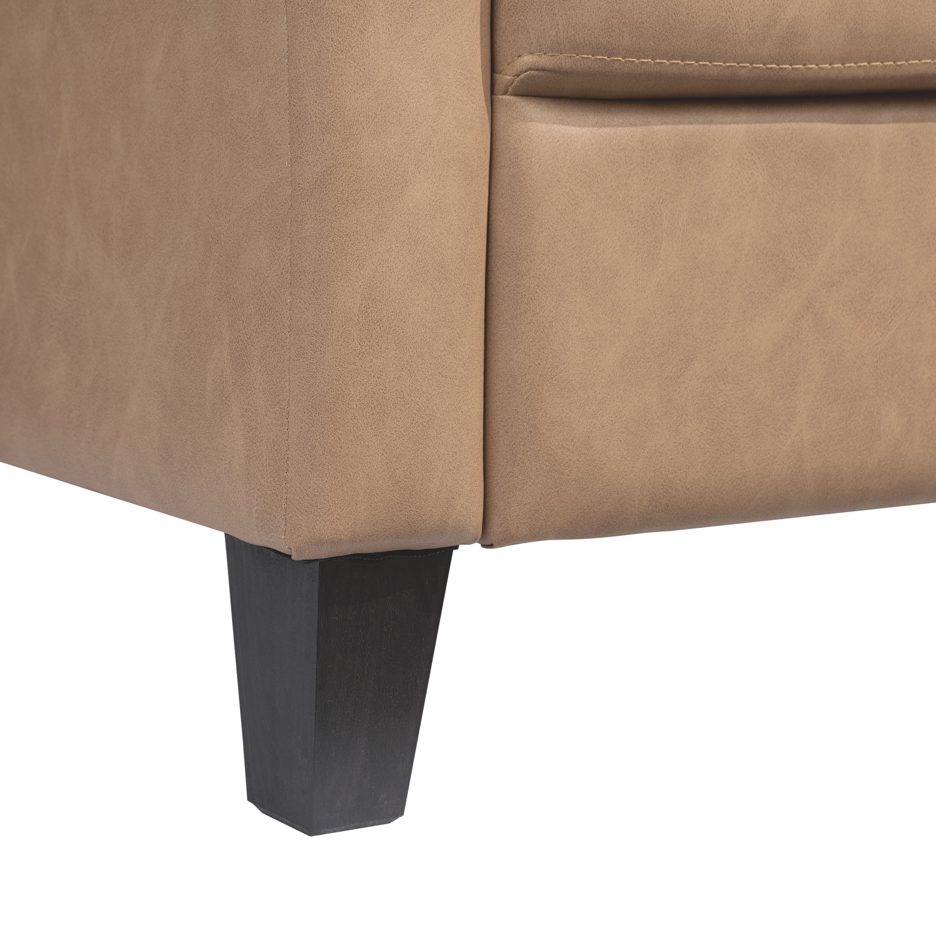 Lifestyle Solutions Alexa Sofa with Rolled Arms, Brown Fabric