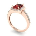 thumbnail image 2 of 1.92 ct Emerald Cut Natural Garnet Solitaire with Accents Engagement Ring for Women in 18K Rose Gold, 2 of 5