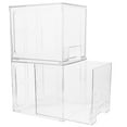 thumbnail image 1 of OUNONA 2Pcs Clear Cosmetic Storage Box with Drawers Desktop Organizer for Makeup Storage, 1 of 8