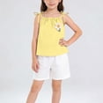 thumbnail image 5 of Asxite Girls 0-8 Years Solid Floral Sleeveless Tank Tops with Elastic Waist Pants 2 Piece Set Yellow 1-2 Years, 5 of 5