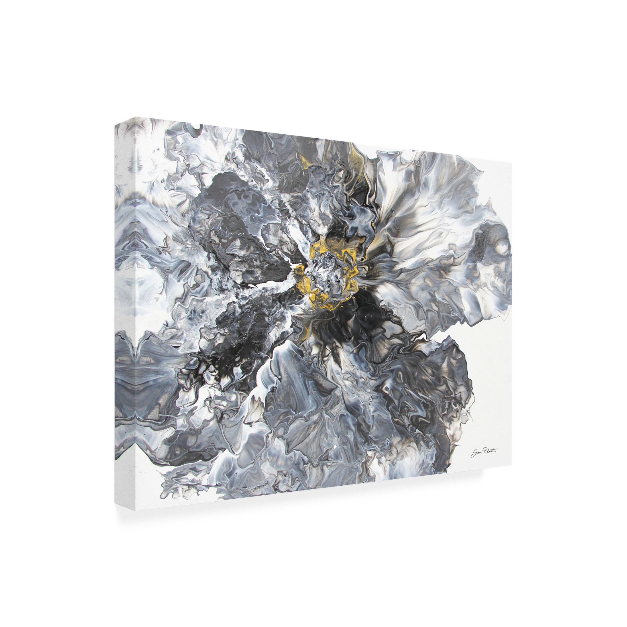 Canvas Wall Art - Jean Plout 'Abstract Pouring L' Wall Art for Living Room, Bedroom, or Office Décor by Trademark Fine Art - 47 x 35 Inches