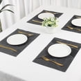 thumbnail image 7 of Unique Bargains Set of 6 Solid Design Placemats for Kitchen Dining Table Decor Black, 7 of 7