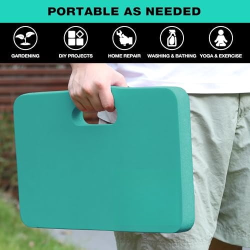 Extra Thick Kneeling Pad, 2-Pack, Soft Foam Cushioning for Knee, Large Foam Kneeler Mat for Gardening, Bathing Baby, Workout Supplies, 17.5 x 11 x 1.5 in, Robin's egg Blue
