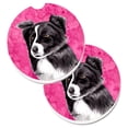 thumbnail image 1 of Pink Border Collie Set of 2 Cup Holder Car Coaster, 1 of 1