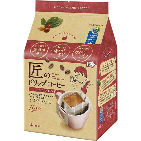 KATAOKA Takumi Drip Coffee Mocha Blend 9g 10 Pack Rich Flavor Aroma - Tokyo Snack Land