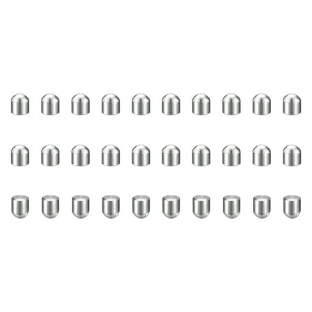 30Pack 5mm x 6mm Dowel Pins, 304 Stainless Steel Round Head Pin, Silver