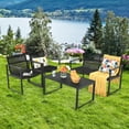 thumbnail image 3 of Costway 4PCS Patio Furniture Conversation Set Sofa Loveseat Armrest Garden Deck, 3 of 12