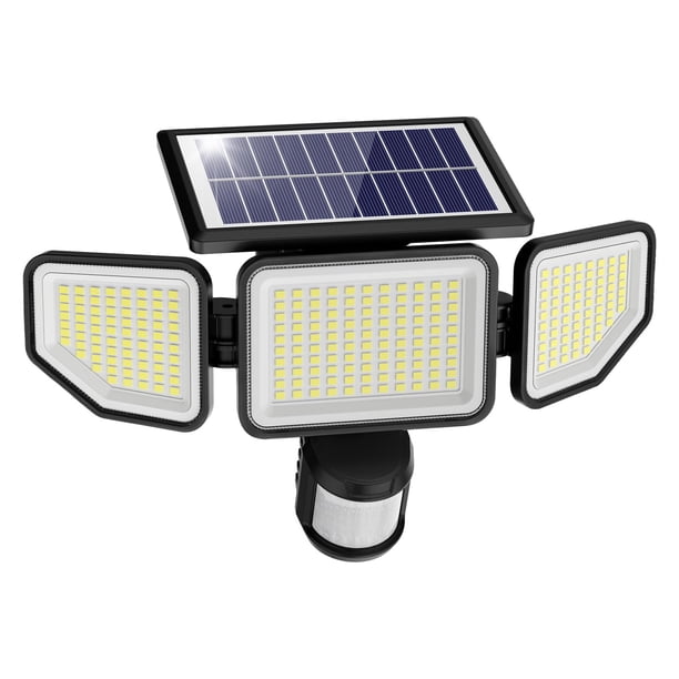 Luces solares de seguridad para exteriores Onforu 4500LM, 3 cabezales IP65