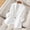 White, variant on Women's 3/4 Sleeve Blazers, One-Button Lightweight Slim Fit Jackets with Rolled Cuffs Padded Shoulder for Business Casual
