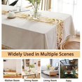 thumbnail image 5 of Xiao Hua Mantel rústico rectangular con borlas a cuadros, de arpillera, de lino, para comedor, cocina, decoración de mesa, estampado de cebra, dorado, rectangular/oblongo, 55 x 70 pulgadas, 5 of 5