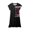 thumbnail image 3 of Quealent 4th of July Dress Girls Dresses Summer Swing Short Sleeve Casual Clothes for Little Kids Independence Day Outfits Black,4-5 Years, 3 of 4