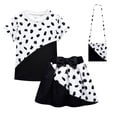 thumbnail image 3 of Girls Short Sleeve Shirt Skirt Set Cruella Costume Fancy Party Outfits, 3 of 7