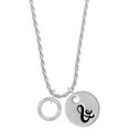 thumbnail image 1 of Delight Jewelry Silvertone Wife Eternity Ring Silvertone Script Initial Disc - & - Charm Necklace, 20"+3", 1 of 4