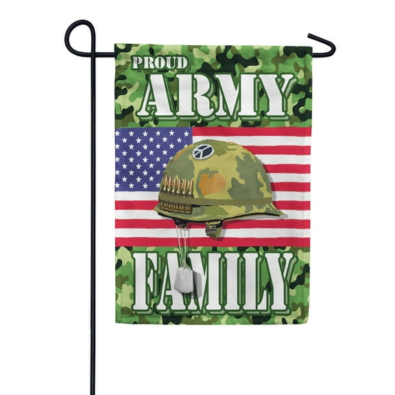 America Forever Proud Army Family Garden Flag - USA Armed Forces American Military Veteran Family Honor Flag - Seasonal Yard Outdoor Decorative Double Sided Flag - 12.5 x 18 Inches