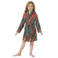 thumbnail image 6 of FORMRS Niños Bathrobe Unisex Hooded Robe Soft Plush Pajamas Sleepwear, Size 2-3T, Green Stars Abstract, 6 of 7