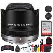 Panasonic Lumix G Fisheye 8mm F/3.5 Lens + Accessories Bundle