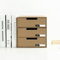 thumbnail image 2 of Kraft Paper Desktop Storage Box Drawer Type Stationery Container Document Holder Makeup Organizer (with Horizontal Lable), 2 of 8
