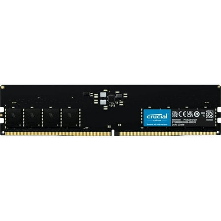 Crucial CT16G48C40U5 16GB DDR5 4800 PC5-38400 CL40 Single Channel Desktop Memory Module -Black