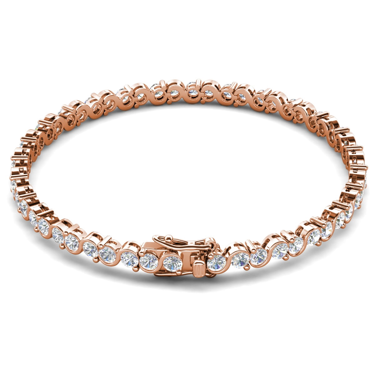 Cate & Chloe Ezra 18k Rose Gold Plated Infinity Tennis Bracelet with Simulated Diamond for Women